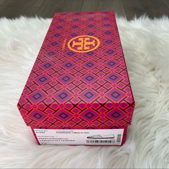 NEW Tory Burch Poppy Canvas Espadrille size 7.5 - Picture 5 of 9